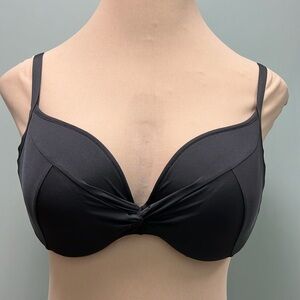 NWT Marina Plunge Bikini Top in Graphite by Panache